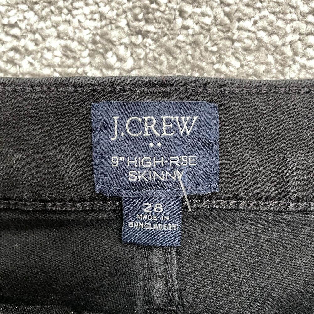 J.Crew High Rise Skinny Denim Jeans Womens 28 L27 Black Dark Wash Stretch Casual - Picture 5 of 10